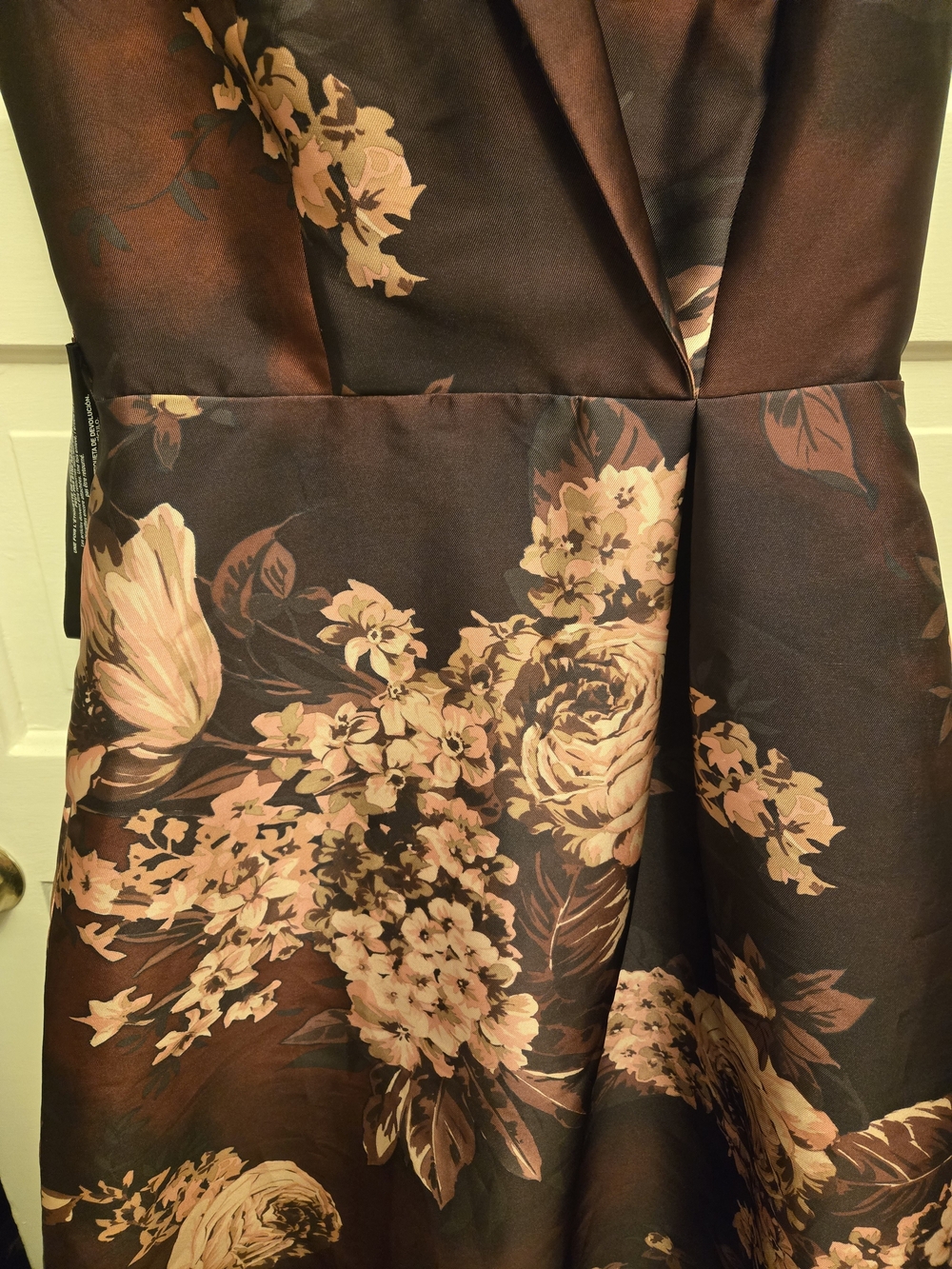 Kay Unger Whitney T Dress Fit-and-Flare Dress Deep Red with Blush Floral Print - Picture 2 of 10